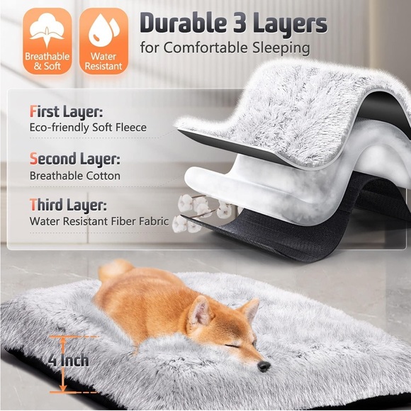 Thicken Luxurious Soft Plush Dog Beds for Large Dogs Without Shedding, U… - Picture 3 of 6